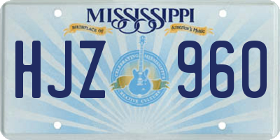 MS license plate HJZ960