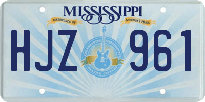 MS license plate HJZ961