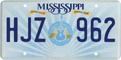 MS license plate HJZ962