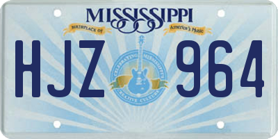 MS license plate HJZ964
