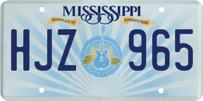 MS license plate HJZ965