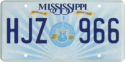 MS license plate HJZ966