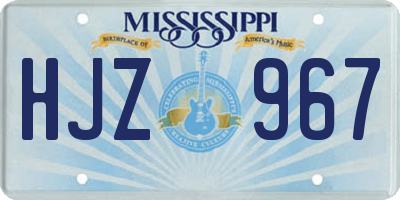 MS license plate HJZ967