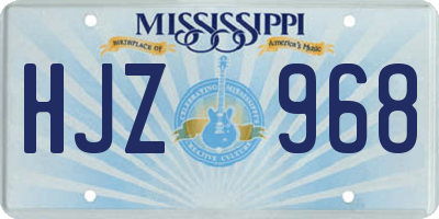 MS license plate HJZ968