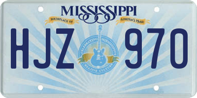 MS license plate HJZ970