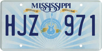 MS license plate HJZ971