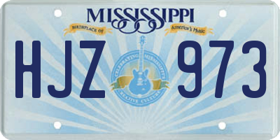 MS license plate HJZ973