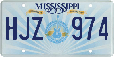 MS license plate HJZ974