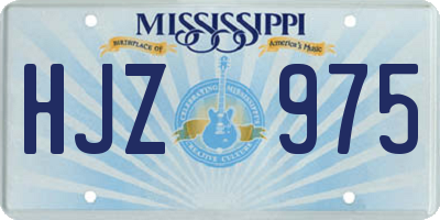 MS license plate HJZ975