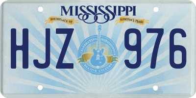 MS license plate HJZ976