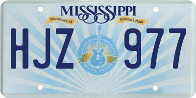 MS license plate HJZ977