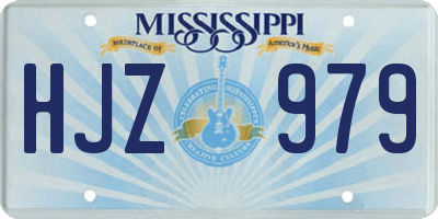 MS license plate HJZ979