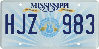 MS license plate HJZ983
