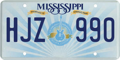 MS license plate HJZ990