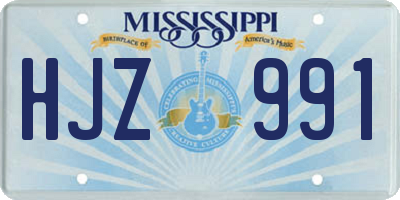 MS license plate HJZ991