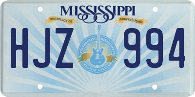 MS license plate HJZ994