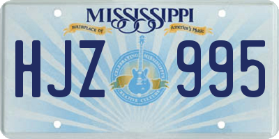 MS license plate HJZ995