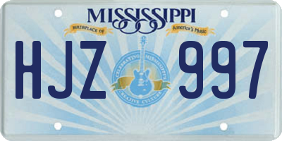 MS license plate HJZ997