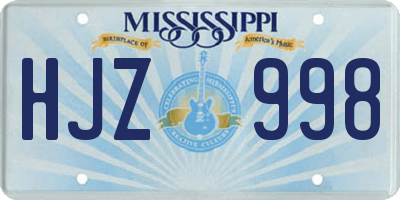 MS license plate HJZ998