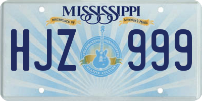 MS license plate HJZ999