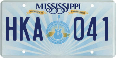 MS license plate HKA041