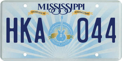 MS license plate HKA044