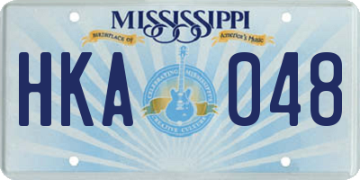 MS license plate HKA048