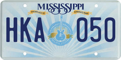 MS license plate HKA050