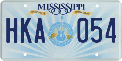 MS license plate HKA054