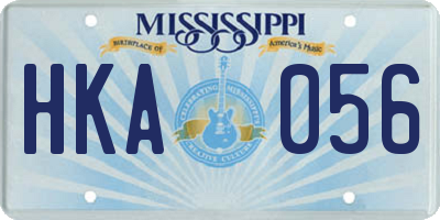 MS license plate HKA056