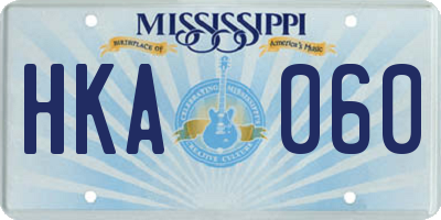 MS license plate HKA060