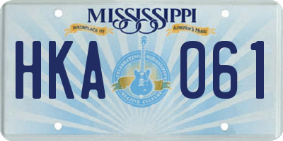 MS license plate HKA061