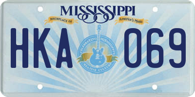 MS license plate HKA069