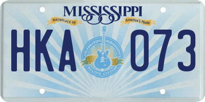 MS license plate HKA073