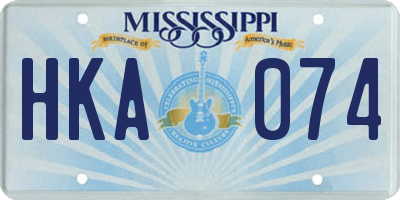 MS license plate HKA074