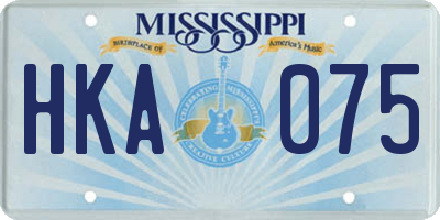 MS license plate HKA075