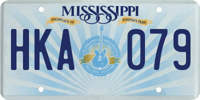 MS license plate HKA079