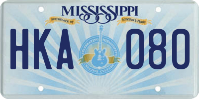 MS license plate HKA080