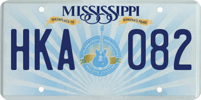 MS license plate HKA082