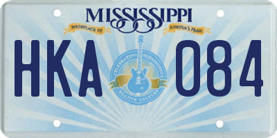 MS license plate HKA084