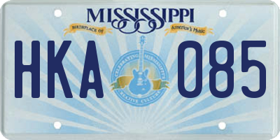 MS license plate HKA085