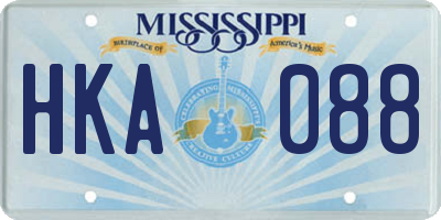 MS license plate HKA088