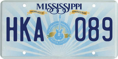 MS license plate HKA089