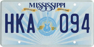 MS license plate HKA094