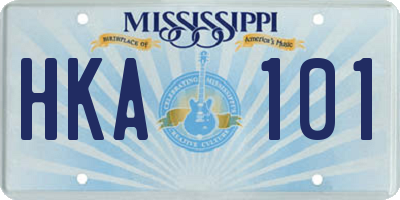 MS license plate HKA101