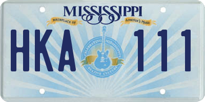 MS license plate HKA111