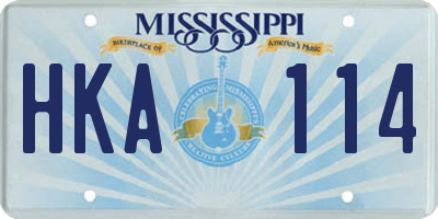 MS license plate HKA114