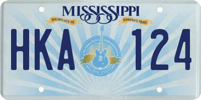 MS license plate HKA124