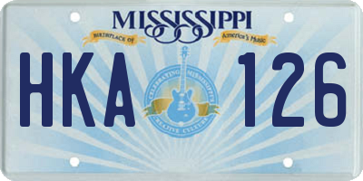 MS license plate HKA126