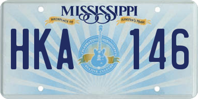 MS license plate HKA146